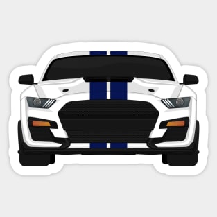 Shelby GT500 2020 Oxford-White + Kona-Blue Stripes Sticker